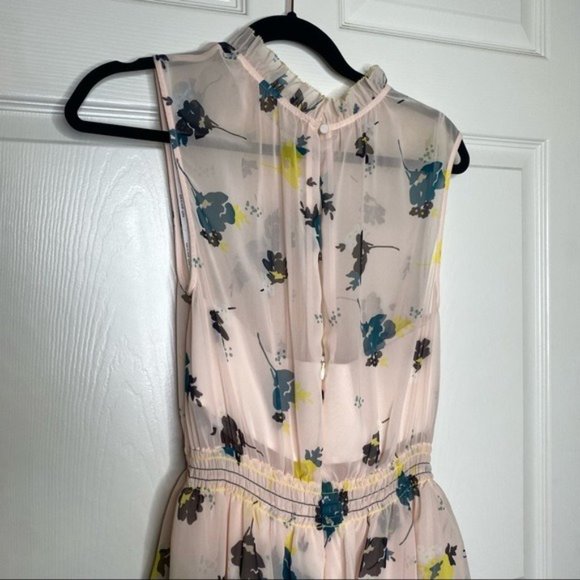 Self-Portrait Pink Asymmetric Graphic Floral-Print Dress Size 6 - Picture 9 of 10